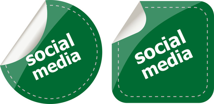 social media stickers set isolated on white