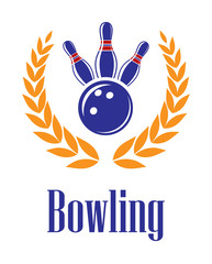 Wall Mural - Bowling elements in laurel wreath