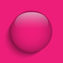 Wall Mural - Pink Glass Circle Button Icon