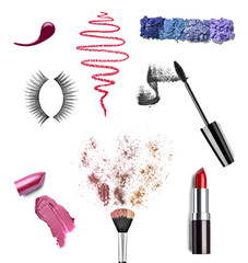 Wall Mural - make up beauty lipstick nail polish liquid powder mascara pencil