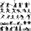 Silhouette of disabled athletes