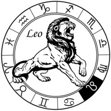 Leo Zodiac Black White
