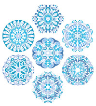 Set Of Gzhel Round Patterns