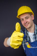 © Tobias Arhelger - construction worker making thumbs up sign
