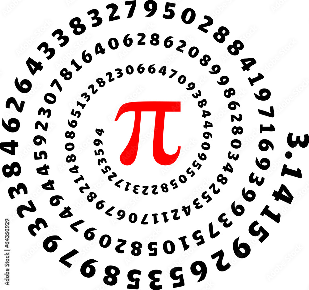 Pi, 3,14, Pi Day, Zahl, Spirale, Mathe, Mathematik, Symbol - obrazy, fototapety, plakaty 