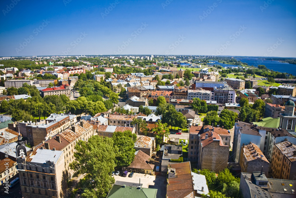 Obraz na płótnie Areal view on the city of Riga, Latvia w salonie