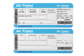 Aufkleber - Airline boarding pass tickets