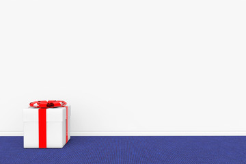 Poster - Gift Box with Red Ribbon
