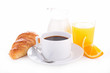 coffee, croissant and orange juice