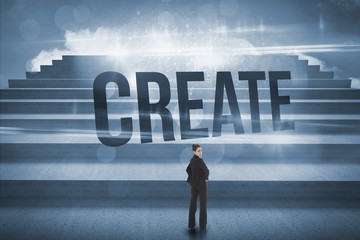 Poster - Create against steps against blue sky