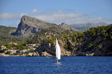 Poster - Segelboot bei Sant Elm, Mallorca