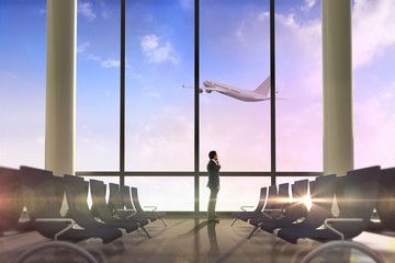 Poster - Composite image of thinking businessman
