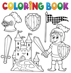 Poster - Coloring book knight theme 1