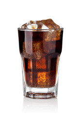 Wall Mural - Cola glass with ice cubes