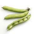 Broad beans on a white background