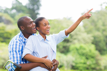 african couple in the forest