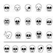 set of icons skull vector