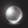 transparent sphere on a black background vector
