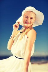 Poster - beautiful woman enjoying summer outdoors