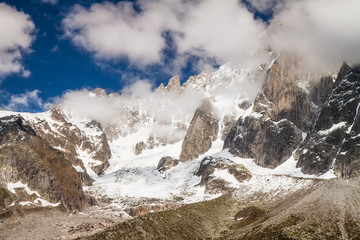 French Alps Valley under Mt. Blanc with Mer de Glace