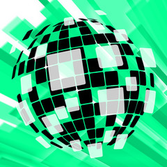 Modern Disco Ball Background Shows Vintage Pop Art Or Design