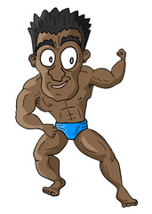 Sticker - Muscle man draw