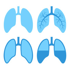 Human Lung Icons Set