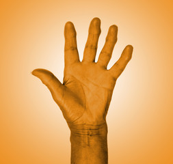 Poster - Hand symbol, saying five, saying hello or saying stop