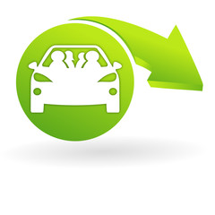 Poster - covoiturage sur web symbole vert