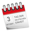 Kalender rot 3 Oktober Tag der Deutschen Einheit