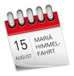 Kalender rot 15 August Mariä Himmelfahrt