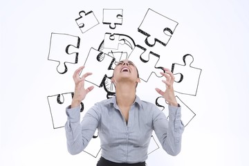 Poster - Composite image of furious businesswoman gesturing