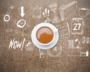 Poster - Composite image of white cup of tea