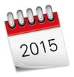 Kalender rot Jahr 2015