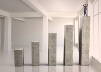 Aufkleber - Composite image of cheering businesswoman