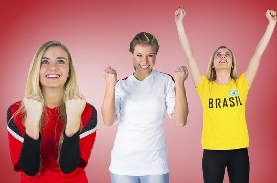 Composite image of football fans