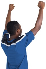 Sticker - Cheering football fan in blue jersey