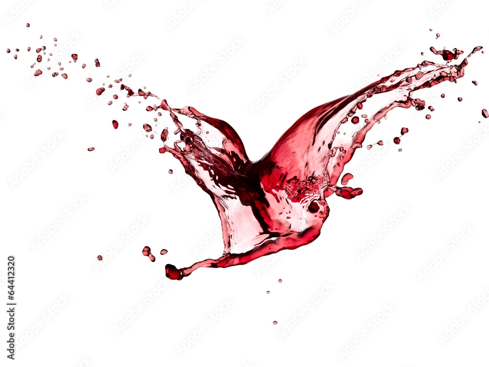 Red wine splash with drops - obrazy, fototapety, plakaty 