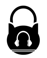 Sticker - Casque audio dans un cadenas