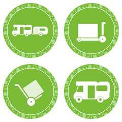 Sticker - Transports dans 4 panneaux vert