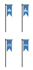 Sticker - Transports deux roues sur 4 drapeaux