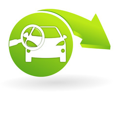 Aufkleber - contrôle technique automobile sur web symbole vert