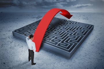 Poster - Composite image of thinking businessman scratching head