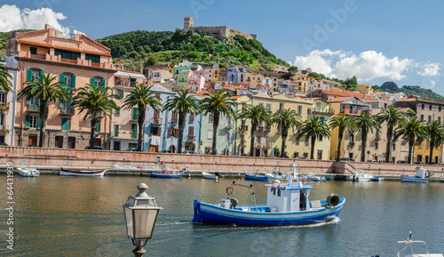 Pinturas sobre lienzo  Bosa and the Old Castle, Oristano, Sardinia
