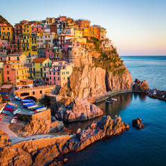 Wall Mural - Sunset in Manarola, Cinque Terre, Italy