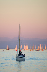 Canvas Print - Sonnenuntergang am Bodensee