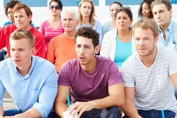 Canvas Print - Crowd Of Spectators Watching Outdoor Sports Event