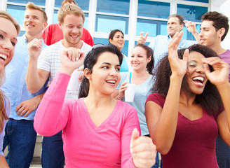 Canvas Print - Audience Dancing At Outdoor Concert Performance