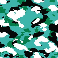 Wall Mural - 4-color Oceanic Vector Camo Pattern