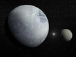 Pluton, Charon and Polaris star - 3D render